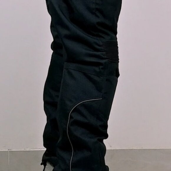 RIDERACT® Men Motorcycle Pants Cordura Waterproof Cargo Titan Black pant  NEW - Picture 5 of 7